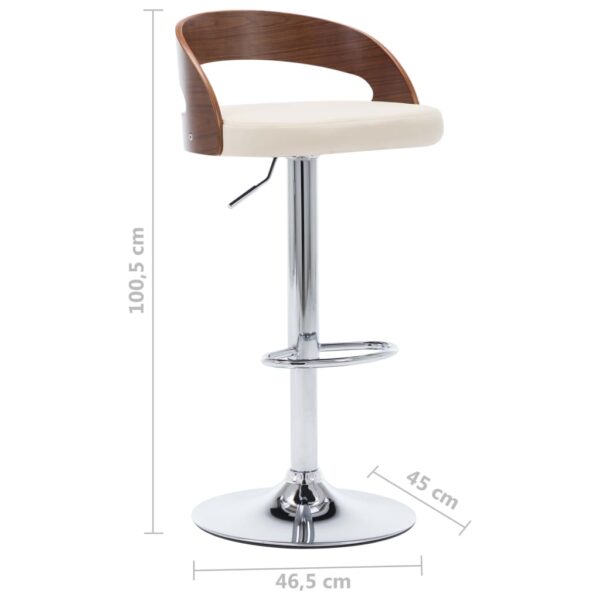 vidaXL Bar Stools 2 pcs Cream Faux Leather and Bentwood - Image 10