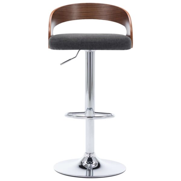 vidaXL Bar Stools 2 pcs Dark Gray Fabric and Bentwood - Image 4