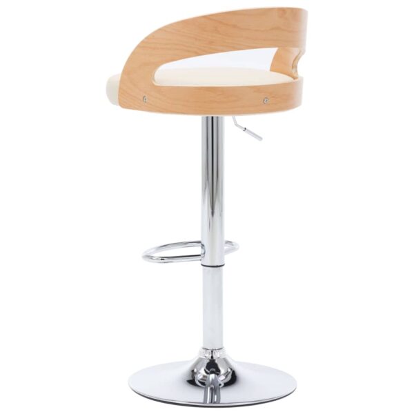 vidaXL Bar Stools 2 pcs Cream Faux Leather and Bentwood - Image 7