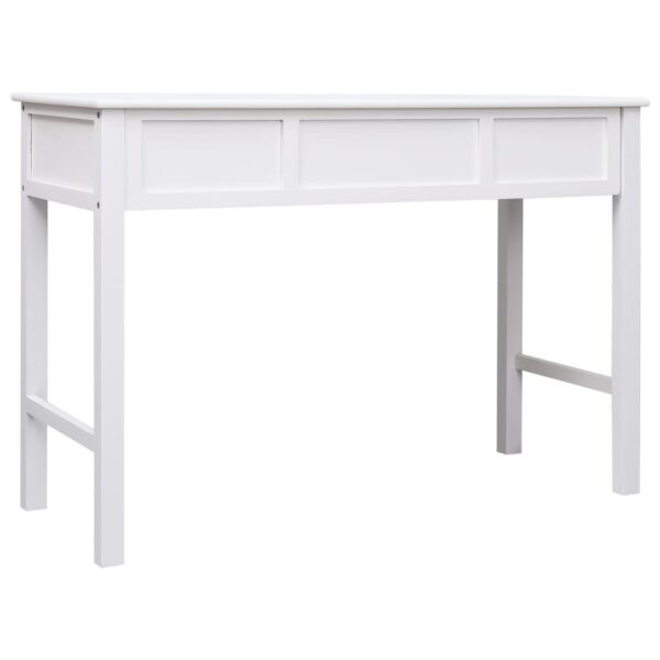 vidaXL Writing Desk White 43.3"x17.7"x29.9" Wood - Image 5