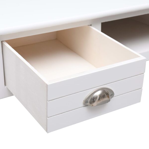 vidaXL Writing Desk White 43.3"x17.7"x29.9" Wood - Image 6