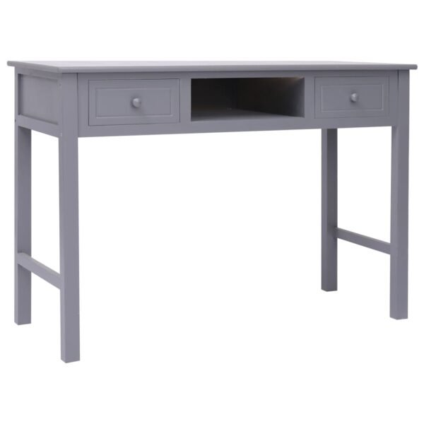 vidaXL Writing Desk Gray 43.3"x17.7"x29.9" Wood - Image 2