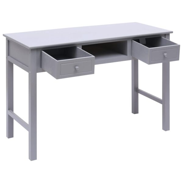 vidaXL Writing Desk Gray 43.3"x17.7"x29.9" Wood - Image 3