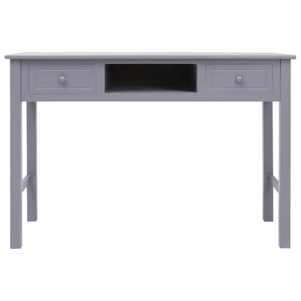 vidaXL Writing Desk Gray 43.3"x17.7"x29.9" Wood - Image 4