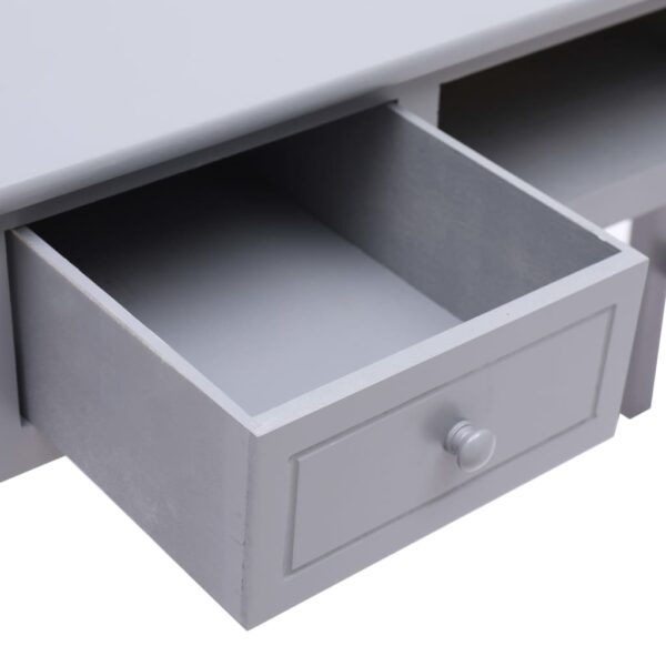 vidaXL Writing Desk Gray 43.3"x17.7"x29.9" Wood - Image 6