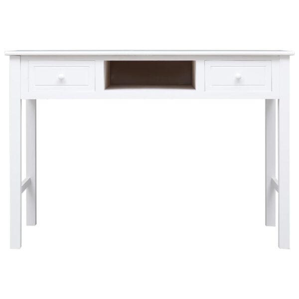 vidaXL Writing Desk White 43.3"x17.7"x29.9" Wood - Image 4