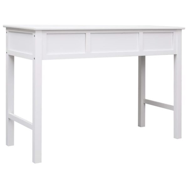 vidaXL Writing Desk White 43.3"x17.7"x29.9" Wood - Image 5