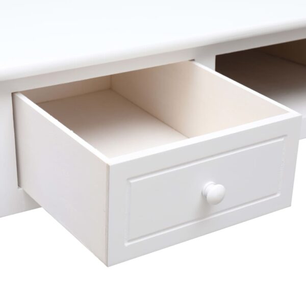 vidaXL Writing Desk White 43.3"x17.7"x29.9" Wood - Image 6