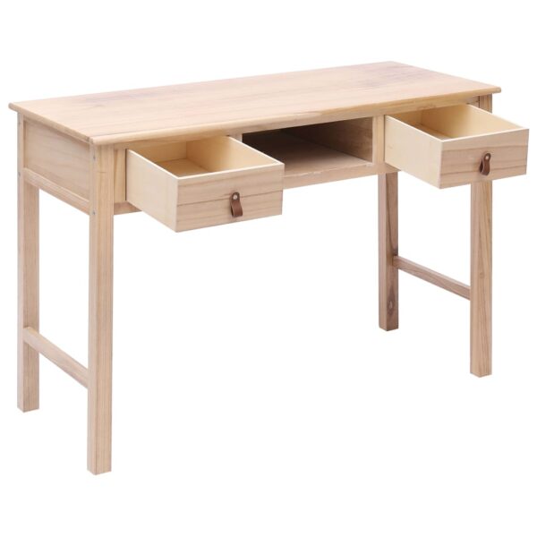 vidaXL Writing Desk Natural 43.3"x17.7"x29.9" Wood - Image 2