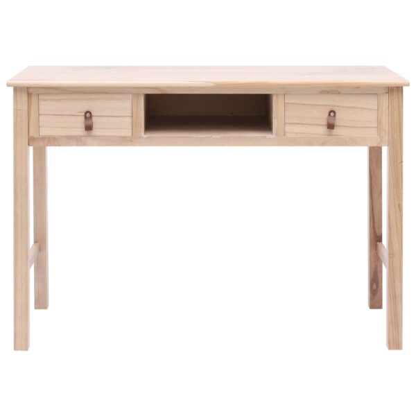 vidaXL Writing Desk Natural 43.3"x17.7"x29.9" Wood - Image 3