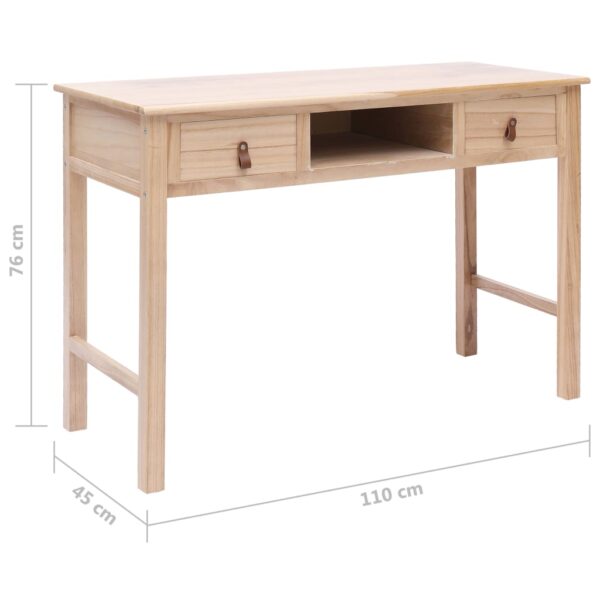 vidaXL Writing Desk Natural 43.3"x17.7"x29.9" Wood - Image 9