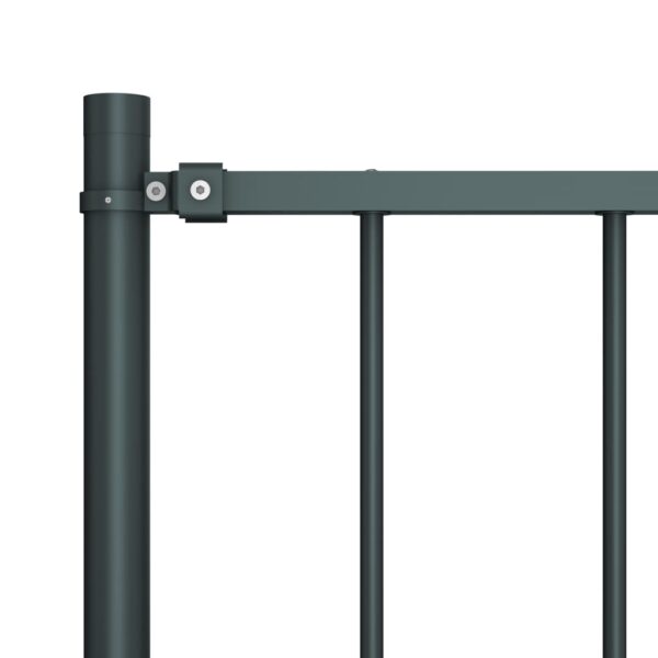 vidaXL Fence Panel with Posts Powder-coated Steel 5.6'x2.5' Anthracite - Image 3