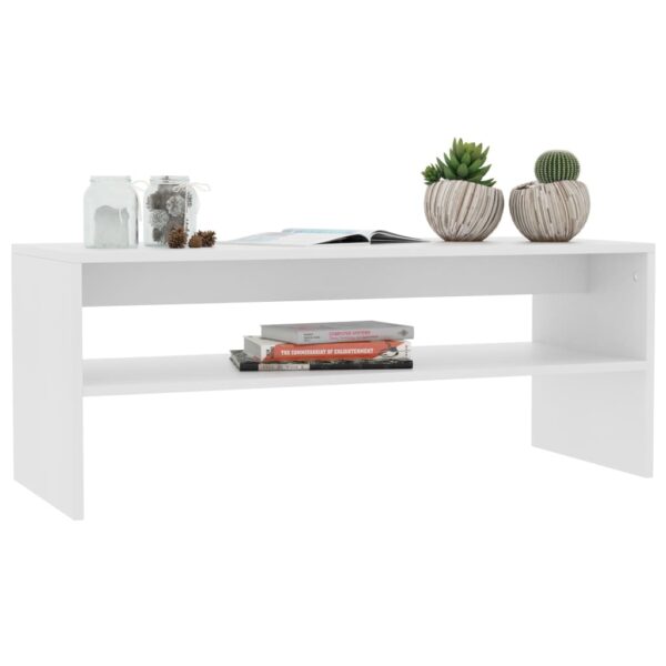 vidaXL Coffee Table White 39.4"x15.7"x15.7" Engineered Wood - Image 3