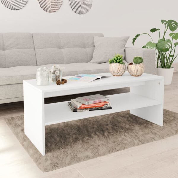 vidaXL Coffee Table White 39.4"x15.7"x15.7" Engineered Wood