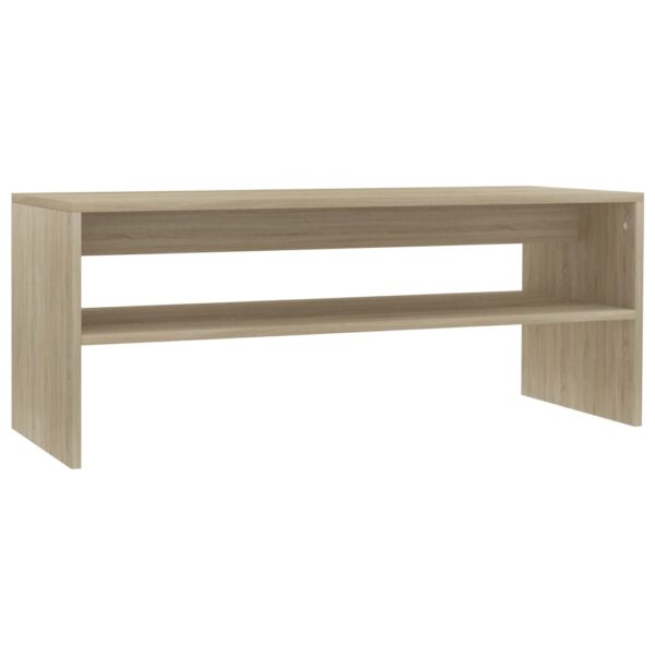 vidaXL Coffee Table Sonoma Oak 39.4"x15.7"x15.7" Engineered Wood - Image 2