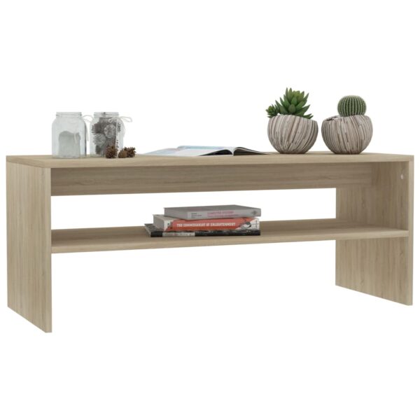 vidaXL Coffee Table Sonoma Oak 39.4"x15.7"x15.7" Engineered Wood - Image 3