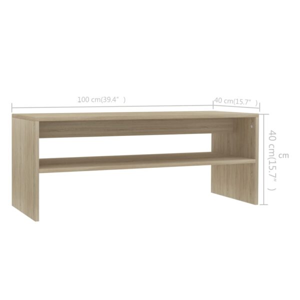 vidaXL Coffee Table Sonoma Oak 39.4"x15.7"x15.7" Engineered Wood - Image 6