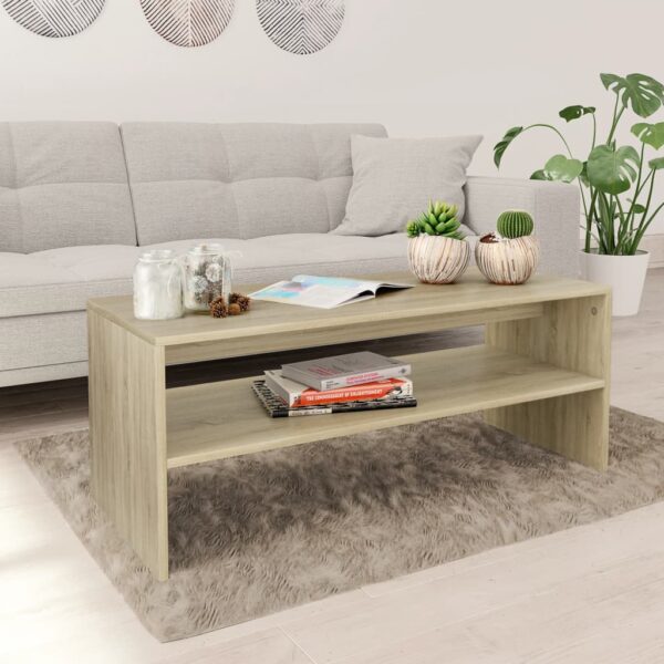 vidaXL Coffee Table Sonoma Oak 39.4"x15.7"x15.7" Engineered Wood