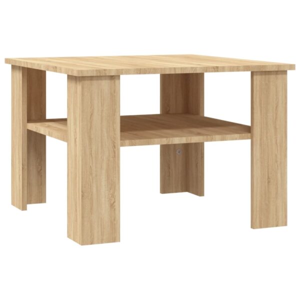 vidaXL Coffee Table Sonoma Oak 23.6"x23.6"x16.5" Engineered Wood - Image 2