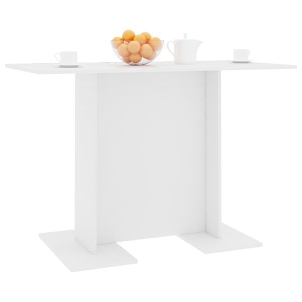 vidaXL Dining Table White 43.3"x23.6"x29.5" Engineered Wood - Image 5