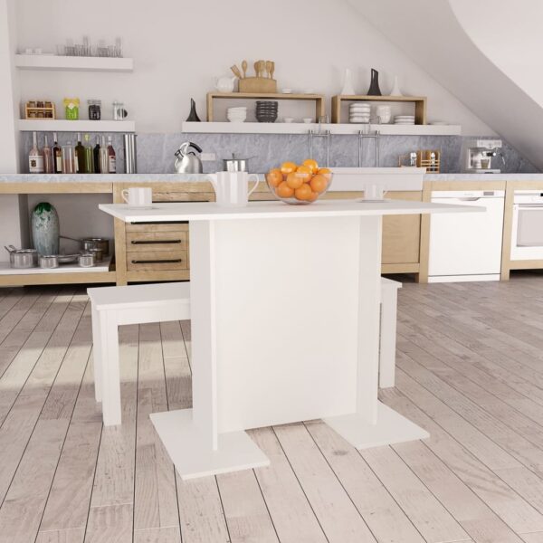 vidaXL Dining Table White 43.3"x23.6"x29.5" Engineered Wood