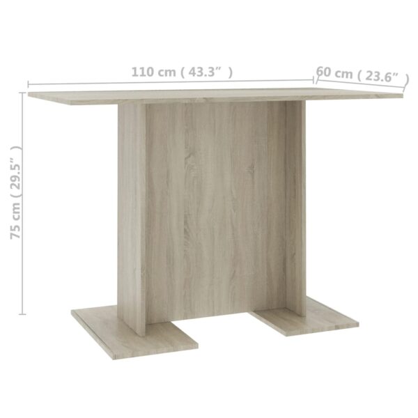 vidaXL Dining Table Sonoma Oak 43.3"x23.6"x29.5" Engineered Wood - Image 6