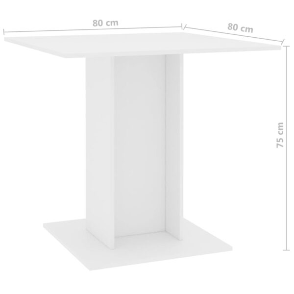 vidaXL Dining Table White 31.5"x31.5"x29.5" Engineered Wood - Image 6