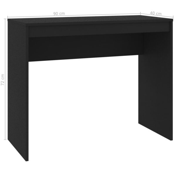 vidaXL Desk Black 35.4"x15.7"x28.3" Engineered Wood - Image 2