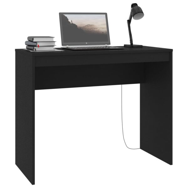 vidaXL Desk Black 35.4"x15.7"x28.3" Engineered Wood - Image 3