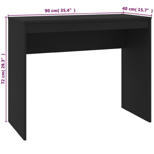 vidaXL Desk Black 35.4"x15.7"x28.3" Engineered Wood - Image 6