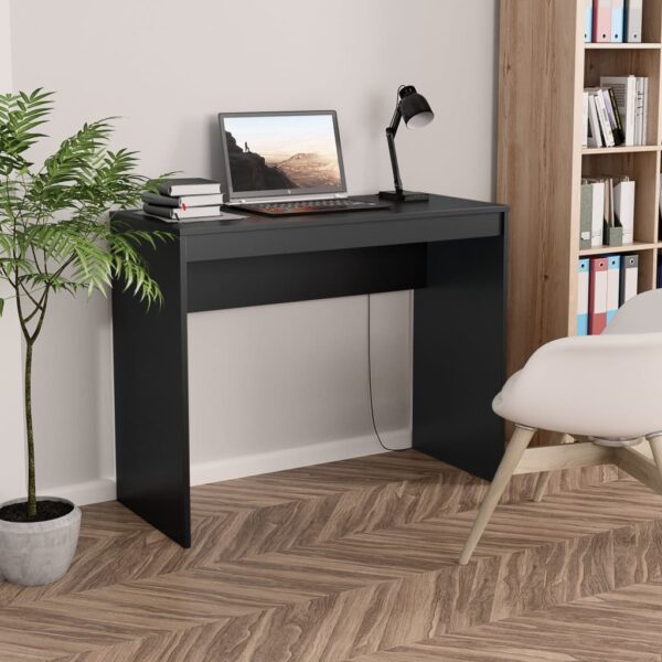 vidaXL Desk Black 35.4"x15.7"x28.3" Engineered Wood