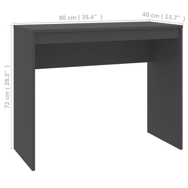 vidaXL Desk Gray 35.4"x15.7"x28.3" Engineered Wood - Image 6