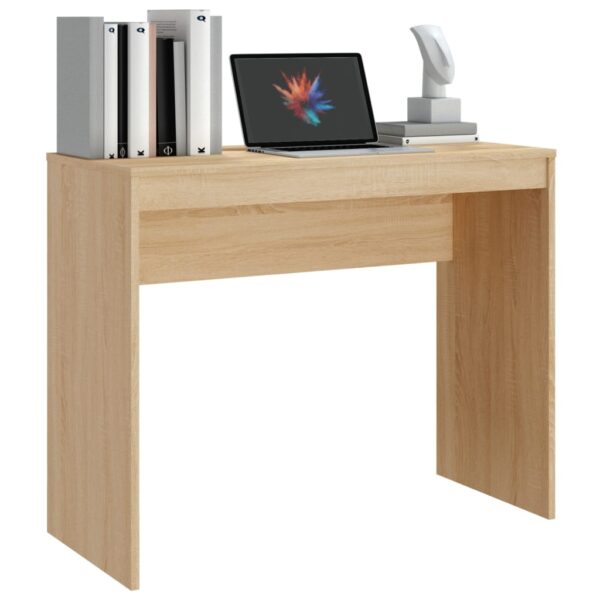 vidaXL Desk Sonoma Oak 35.4"x15.7"x28.3" Engineered Wood - Image 4