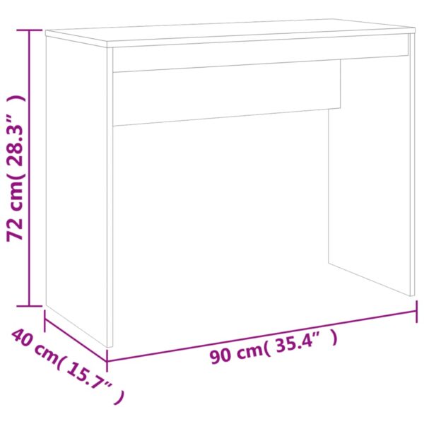 vidaXL Desk Sonoma Oak 35.4"x15.7"x28.3" Engineered Wood - Image 8