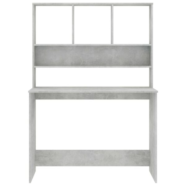 vidaXL Desk with Shelves Concrete Gray 43.3"x17.7"x61.8" Engineered Wood - Image 4