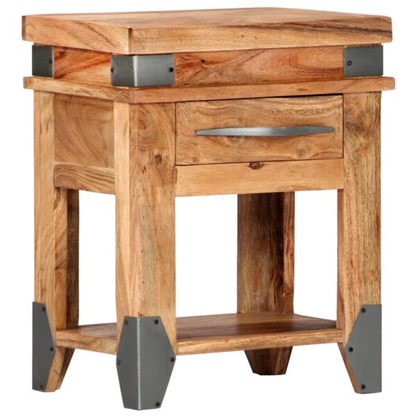 vidaXL Bedside Cabinet 15.7"x11.8"x20.1" Solid Acacia Wood - Image 11