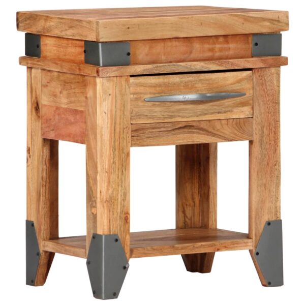 vidaXL Bedside Cabinet 15.7"x11.8"x20.1" Solid Acacia Wood - Image 12