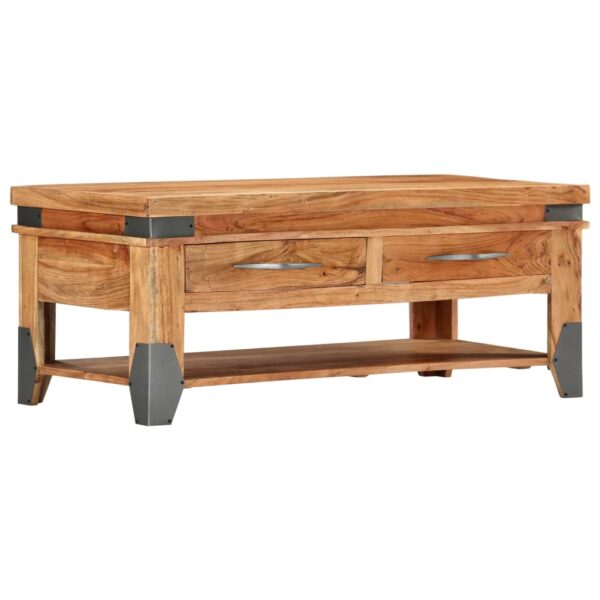 vidaXL Coffee Table 43.3"x20.5"x17.7" Solid Acacia Wood