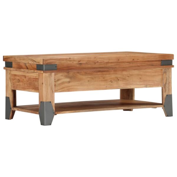 vidaXL Coffee Table 43.3"x20.5"x17.7" Solid Acacia Wood - Image 3