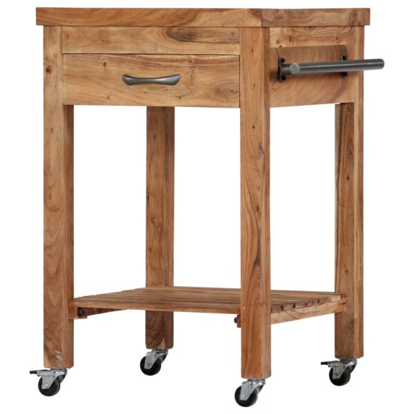 vidaXL Kitchen Trolley 22.8"x22.8"x35" Solid Wood Acacia - Image 11