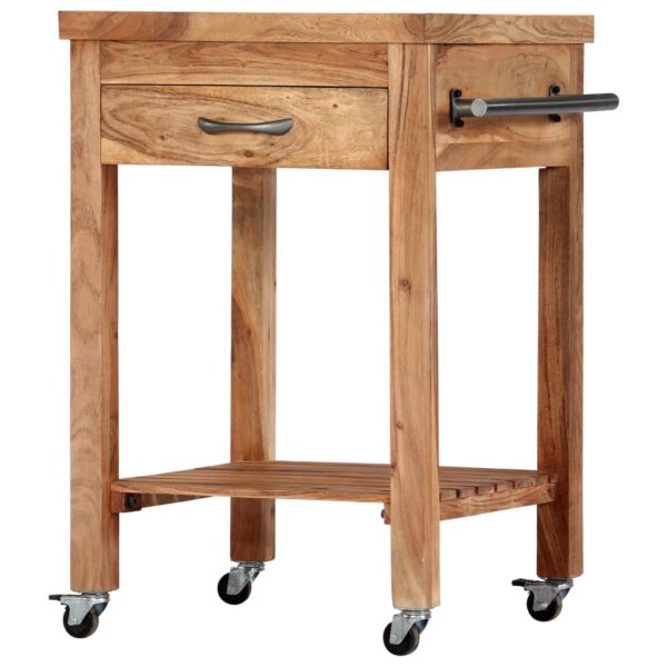 vidaXL Kitchen Trolley 22.8"x22.8"x35" Solid Wood Acacia - Image 12