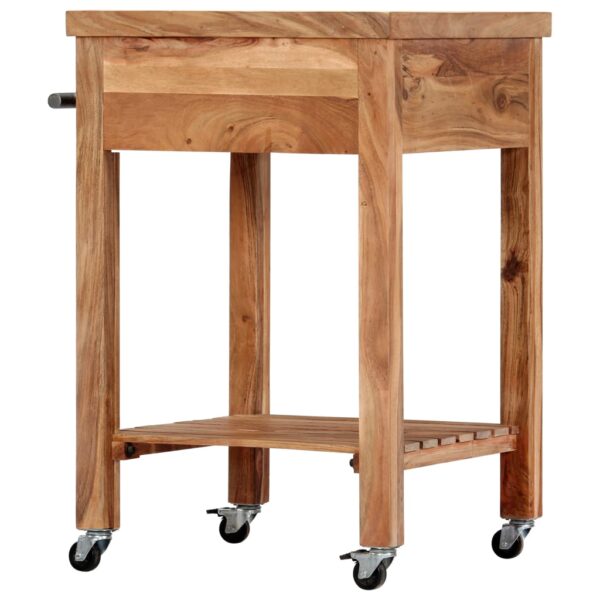 vidaXL Kitchen Trolley 22.8"x22.8"x35" Solid Wood Acacia - Image 3