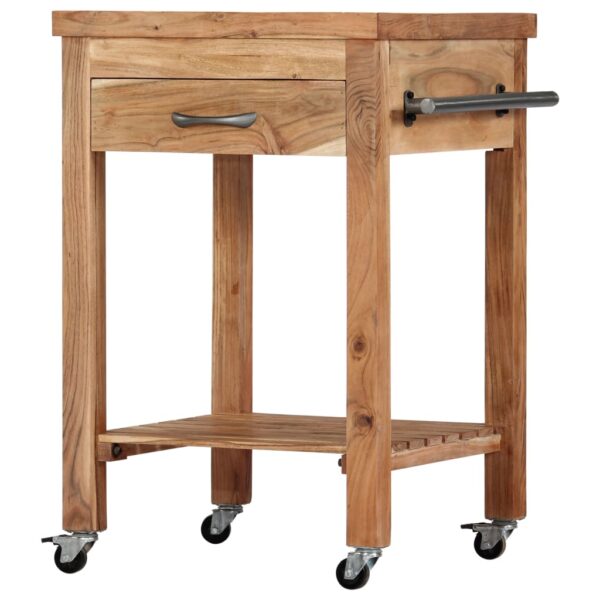 vidaXL Kitchen Trolley 22.8"x22.8"x35" Solid Wood Acacia - Image 10