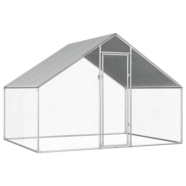 vidaXL Outdoor Chicken Cage 9'x6.6'x6.3' Galvanized Steel