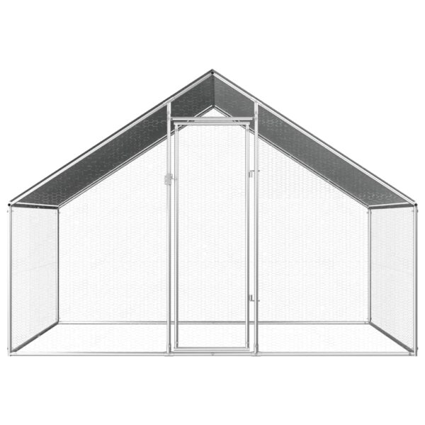 vidaXL Outdoor Chicken Cage 9'x6.6'x6.3' Galvanized Steel - Image 2