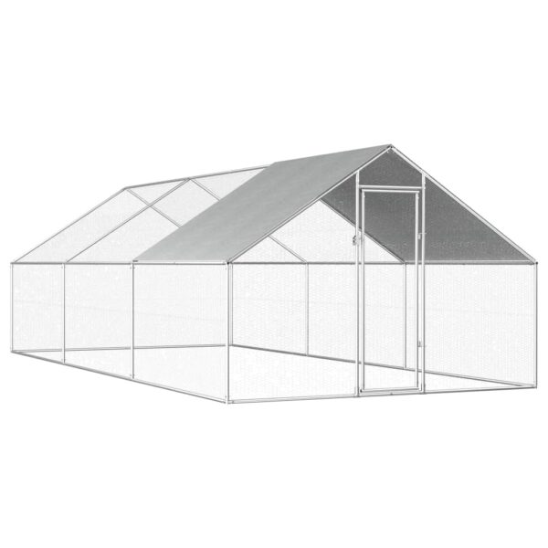 vidaXL Outdoor Chicken Cage 9'x19.7'x6.3' Galvanized Steel