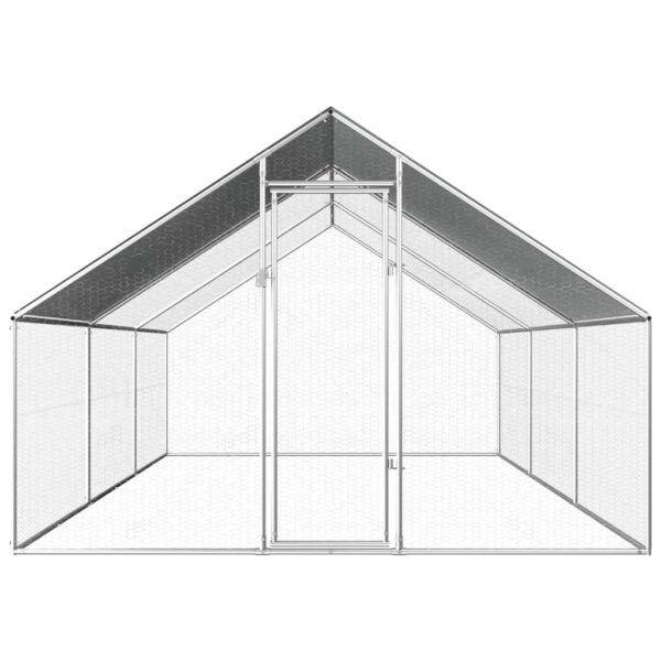 vidaXL Outdoor Chicken Cage 9'x19.7'x6.3' Galvanized Steel - Image 2