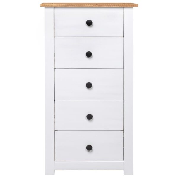 vidaXL Sideboard White 18.1"x15.7"x35" Pine Panama Range - Image 3