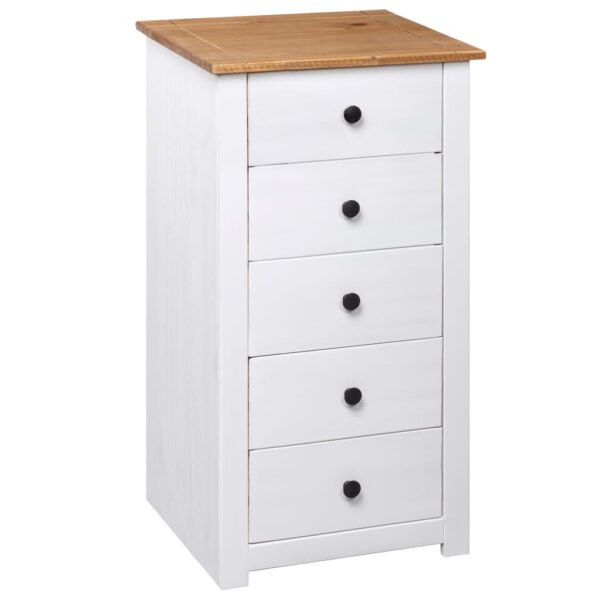 vidaXL Sideboard White 18.1"x15.7"x35" Pine Panama Range - Image 4