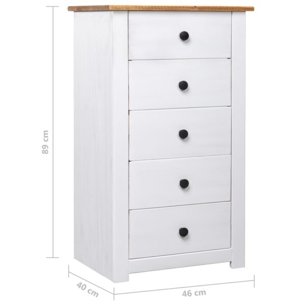 vidaXL Sideboard White 18.1"x15.7"x35" Pine Panama Range - Image 9